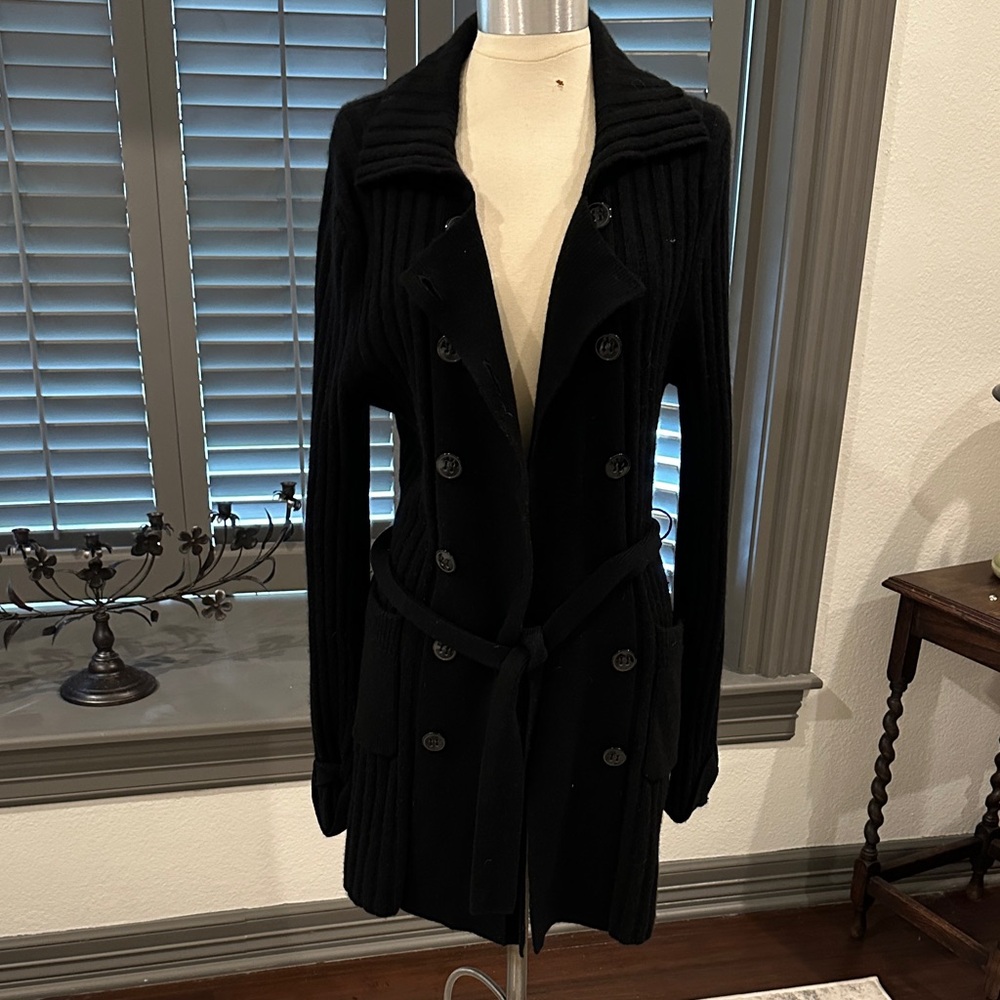 Trina Turk Black Double-Breasted Cardigan